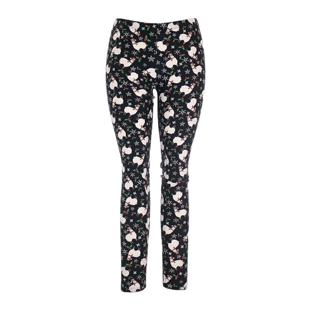 🌺 Derek Heart Christmas Llama Novelty Leggings L